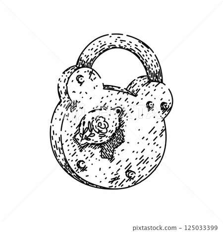 collectible padlock vintage sketch hand drawn vector collectible padlock vintage sketch hand drawn vector 125033399