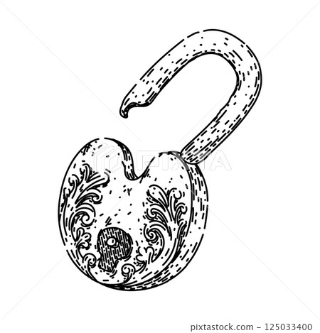 retro padlock vintage sketch hand drawn vector retro padlock vintage sketch hand drawn vector 125033400
