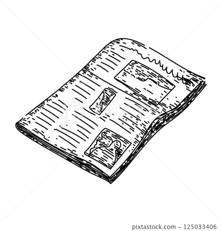 retro old newspaper sketch hand drawn vector 125033406