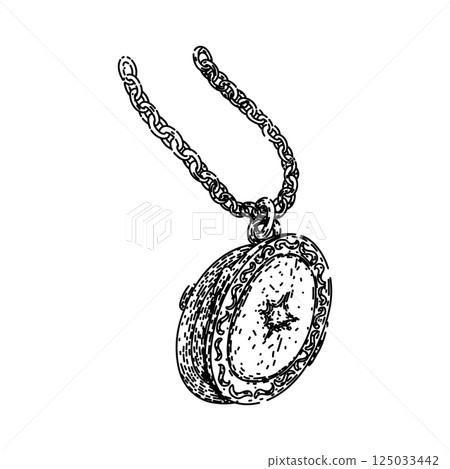locket locket sketch hand drawn vector 125033442