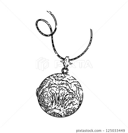 jewelry locket sketch hand drawn vector 125033449