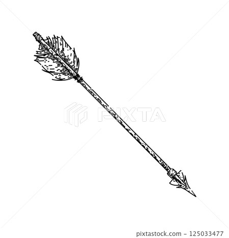 collectible arrow sketch hand drawn vector 125033477