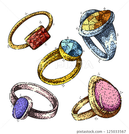 diamond set sketch hand drawn vector diamond set sketch hand drawn vector 125033567