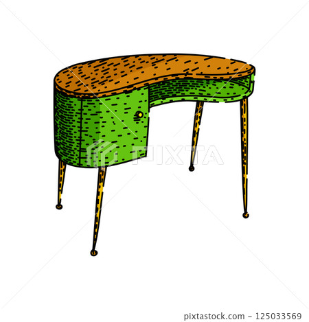 workspace desk sketch hand drawn vector 125033569