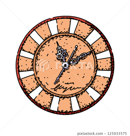 second clock sketch hand drawn vector 125033575