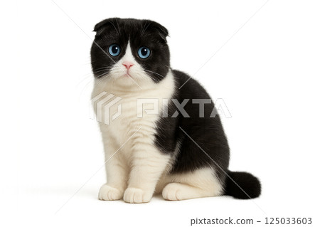 Scottish Fold Kitten Black and White Scottish Fold Kitten Black and White 125033603