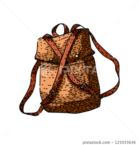 daypack backpack sketch hand drawn vector 125033636