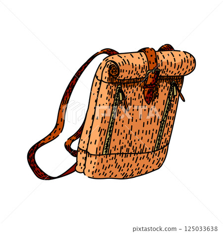 school backpack sketch hand drawn vector 125033638