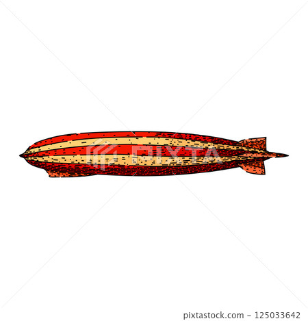balloon airship sketch hand drawn vector 125033642