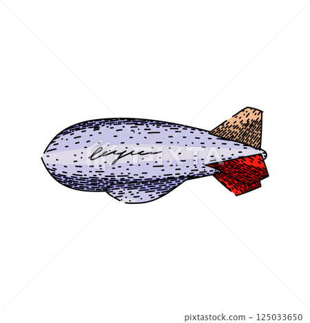 dirigible airship sketch hand drawn vector dirigible airship sketch hand drawn vector 125033650