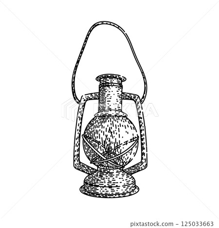 lantern oil lamp sketch hand drawn vector lantern oil lamp sketch hand drawn vector 125033663
