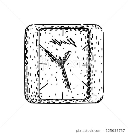 alarm clock sketch hand drawn vector 125033737