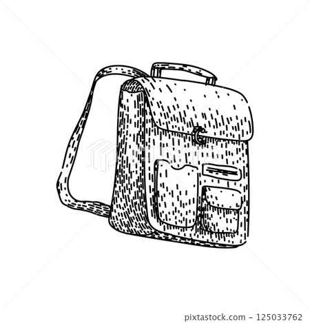 travel backpack sketch hand drawn vector 125033762
