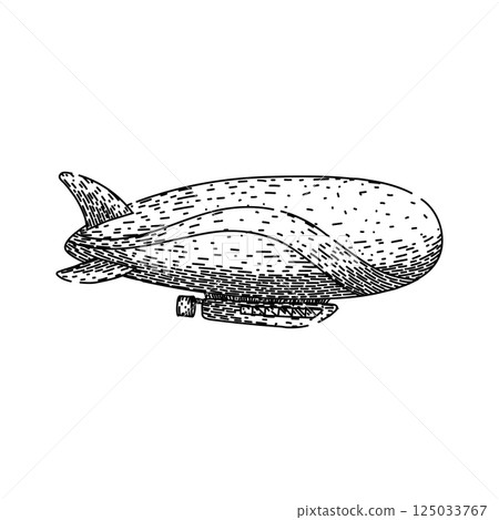 aerostat airship sketch hand drawn vector 125033767