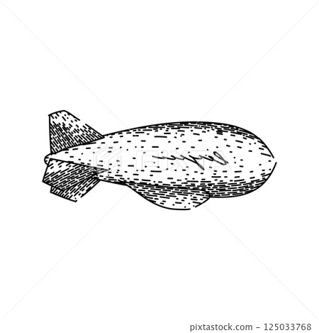 dirigible airship sketch hand drawn vector 125033768