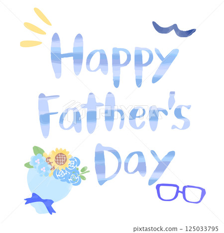 Cute handwritten letters of happy father's day Father's Day title illustration Cute handwritten letters of happy father's day Father's Day title illustration 125033795