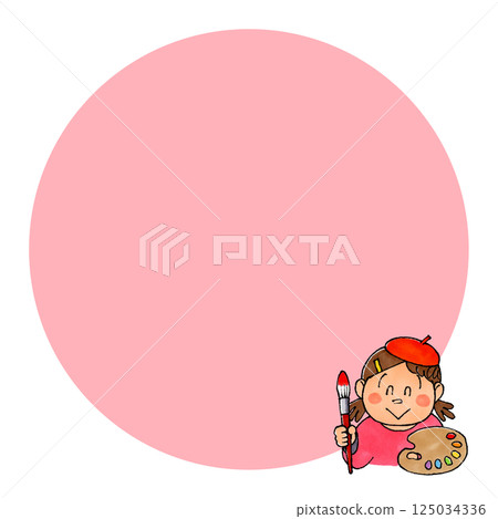 Painter girl copy space Painter girl copy space 125034336