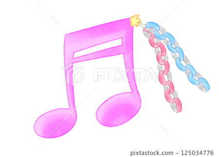 帶有紙質裝飾的音符 125034776