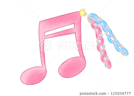 帶有紙質裝飾的音符 帶有紙質裝飾的音符 125034777