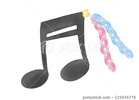 帶有紙質裝飾的音符 125034778