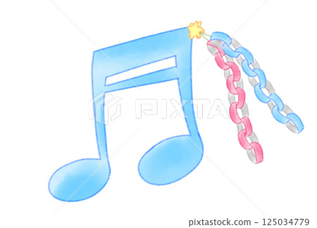 帶有紙質裝飾的音符 125034779
