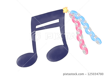 帶有紙質裝飾的音符 125034780