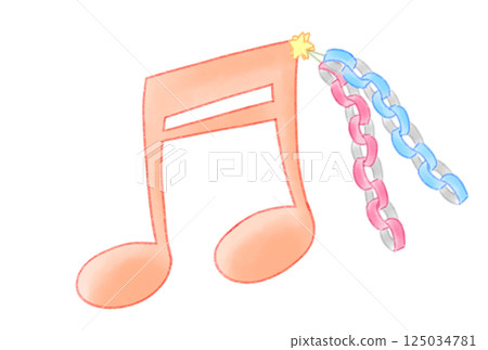 帶有紙質裝飾的音符 125034781