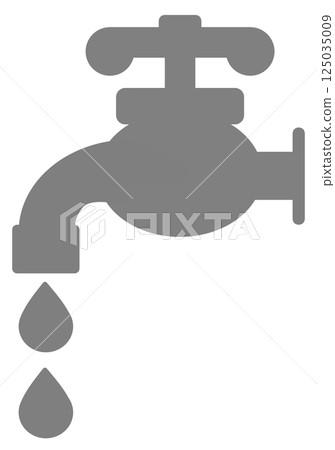 Illustration of water leaking due to a residential water faucet problem 125035009