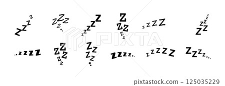Zzz bed sleep snore icons snooze nap Z sound . Sleepy yawn or insomnia sleeper alarm clock Zzz line icons of goodnight deep sleep, bored or tired Zzz bed sleep snore icons snooze nap Z sound . Sleepy yawn or insomnia sleeper alarm clock Zzz line icons of goodnight deep sleep, bored or tired 125035229