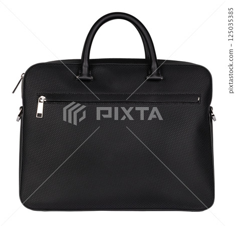 Black Leather Business Briefcase with Handles 125035385