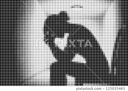 Halftone Silhouette of Woman in Distress Concept 125035463
