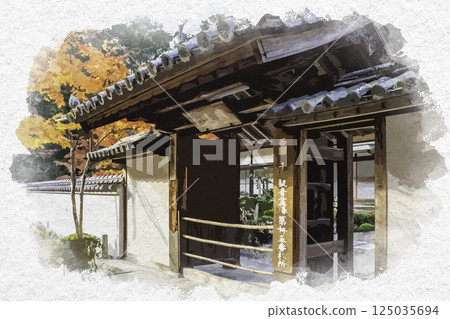 水彩畫風格：岡山縣總社市三門井山般若院 125035694