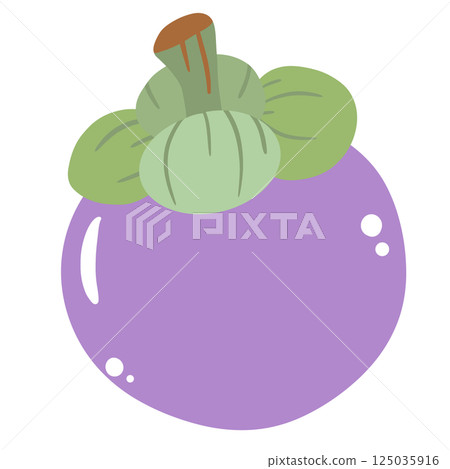 A mangosteen hand drawn clean colorful illustration perfect for summer fruit designs, market, dessert gifts, greeting cards, print, textile A mangosteen hand drawn clean colorful illustration perfect for summer fruit designs, market, dessert gifts, greeting cards, print, textile 125035916