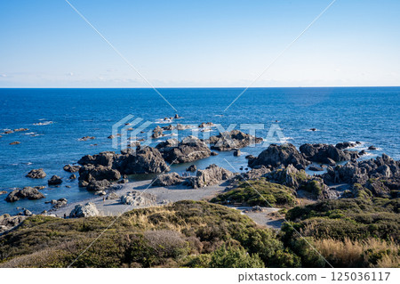 從室戶岬展望台眺望神城濱海灘 從室戶岬展望台眺望神城濱海灘 125036117