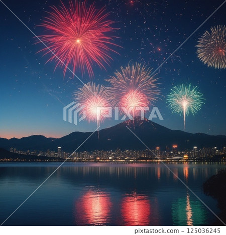 煙花在湖上 125036245