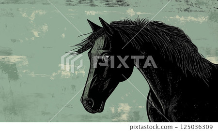 马插画素材 马插画素材 125036309