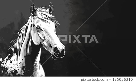 马插画素材 马插画素材 125036310