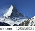 Snow-covered Matterhorn and blue sky landscape photo 125036521