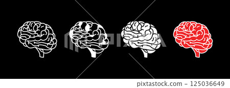 Human brain icon. Human brain icon. 125036649