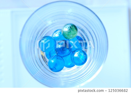 Blue Tone Graph and Marbles 125036682