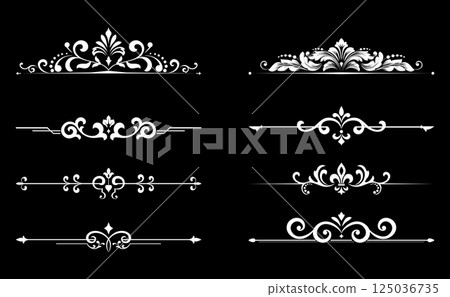 Vintage set. Floral elements for design monograms, invitations, frames, menus and labels. Graphic design of the website, cafes, boutiques, hotels, wedding invitations. 125036735