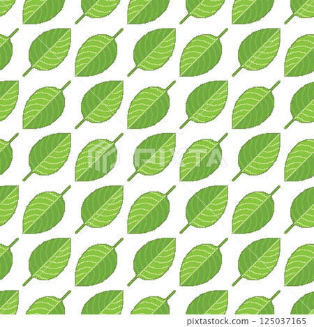 Pixel leaf seamless pattern. Vector eco background pixel art for 8-bit video game. 125037165