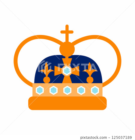 English royal crown on white background. symbol of Great Britain. Vector illustration. 125037189