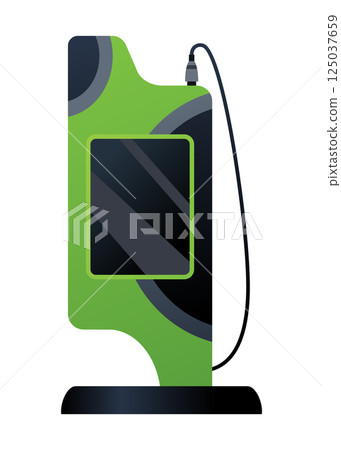 Car charger icon. Electromobile charging station, alternative fuel. Ev electric, clean energy of the future. Vector illustration in flat style, modern design Car charger icon. Electromobile charging station, alternative fuel. Ev electric, clean energy of the future. Vector illustration in flat style, modern design 125037659