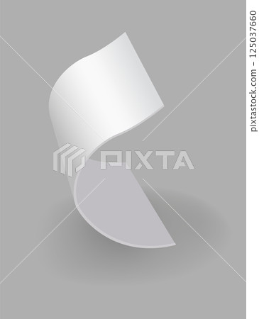 Blank payment check and receipts with shadow. Curved financial paper, purchase invoice. Buying, bill or calculate pay. Receipt the seller form 125037660