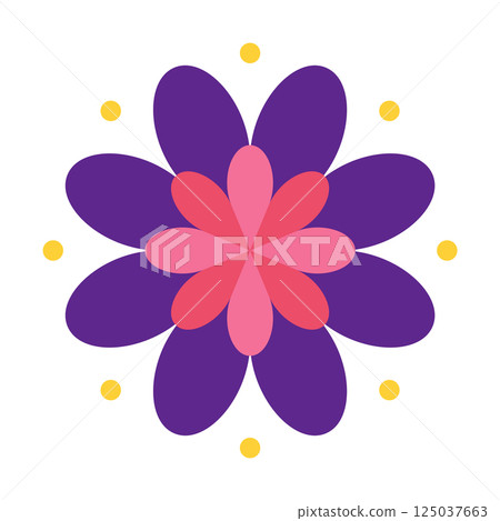 Mexican traditional flower. Ethnic embroidery decoration. Ornate folk graphic, wallpaper element. Festive mexican floral motif. Vector illustration 125037663