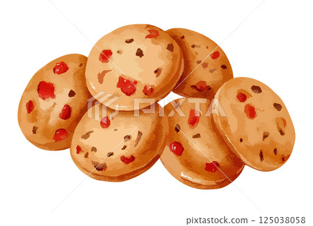 Cute cookie watercolor illustration AI generation Cute cookie watercolor illustration AI generation 125038058