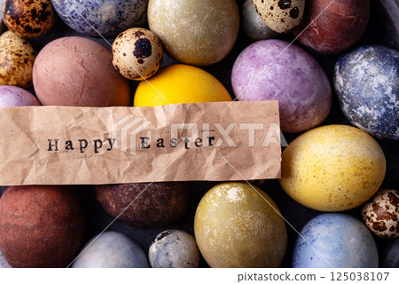 Easter eggs paint with natural dye Easter eggs paint with natural dye 125038107