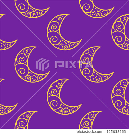 Silhouettes Magic symbols seamless pattern, with magical elements such as snake, eye, tarot cards, hand, skull. Witchcraft theme symbols and elements 125038263