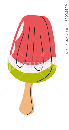Watermelon shape hand drawn ice-cream 125038469